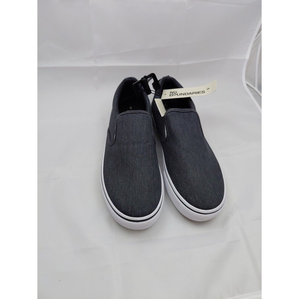 No Boundaries Men's Slip-On Memory Foam Canvas Casual Shoes Denim Size 9